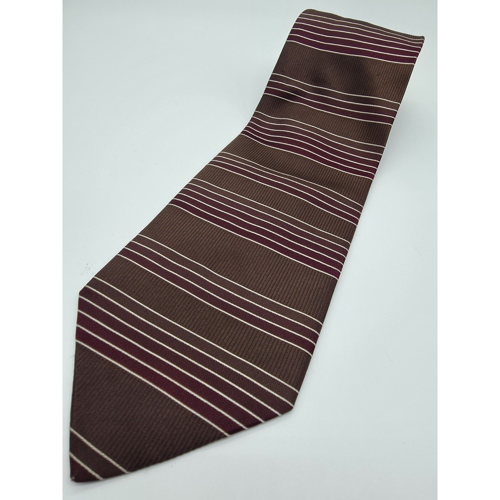 Vintage Woodward Men's 100% Silk Tie Burgundy Brown 58" x 4"